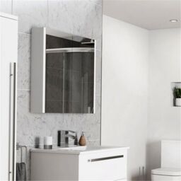 Clifton White Mirror Bathroom Cabinet 60cm Wide - thumbnail 3