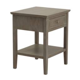 Lemon Pavilion Furniture and Decor The Serene Collection One Drawer Side Table, L43 x W48 x H59 cm - Grey - thumbnail 2