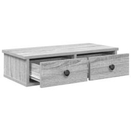 Berkfield Home Wall Shelf with Drawers Grey Sonoma 60x25x15 cm Engineered Wood - Size: 60 x 25 x 15 cm - thumbnail 7
