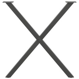 Berkfield Home Dining Table Legs X-Shaped 2 pcs Anthracite 70x(72-73) cm Steel in Black - thumbnail 5