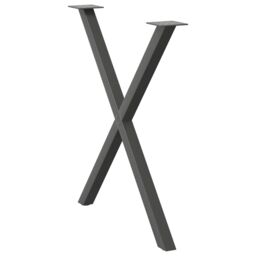 Berkfield Home Dining Table Legs X-Shaped 2 pcs Anthracite 70x(72-73) cm Steel in Black - thumbnail 4