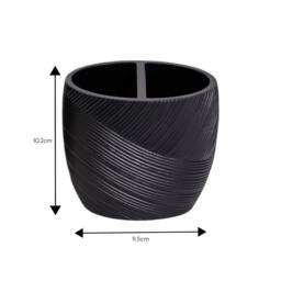 Showerdrape Ripple Textured 4 Piece Bathroom Accessory Set in Black - thumbnail 8