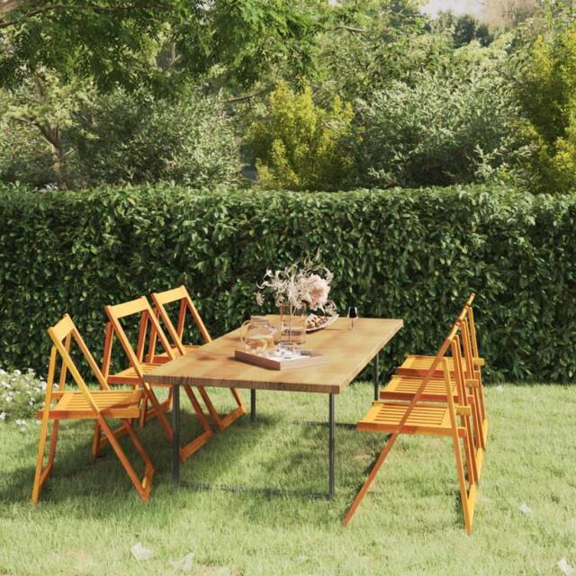 Berkfield Home Folding Garden Chairs 6 pcs Solid Wood Acacia in Brown - image 1