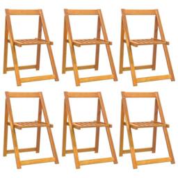 Berkfield Home Folding Garden Chairs 6 pcs Solid Wood Acacia in Brown - thumbnail 2