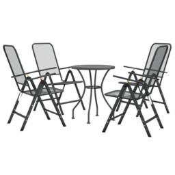 Berkfield Home 5 Piece Garden Dining Set Expanded Metal Mesh Anthracite in Black - thumbnail 3
