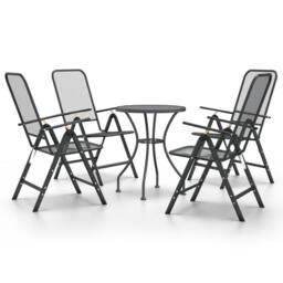 Berkfield Home 5 Piece Garden Dining Set Expanded Metal Mesh Anthracite in Black - thumbnail 2