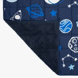 OHS Kids Space Weighted Blanket Teddy Fleece Throw Sensory Anxiety Sleep Therapy 3kg in Navy - thumbnail 4