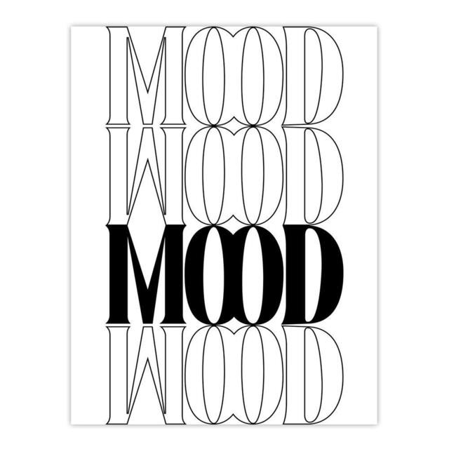 "Artery8 Mood Black & White Bold Graphic Design Wall Art Print - Size: W12"" x H16""" - image 1