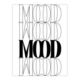 "Artery8 Mood Black & White Bold Graphic Design Wall Art Print - Size: W12"" x H16""" - thumbnail 1