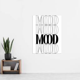 "Artery8 Mood Black & White Bold Graphic Design Wall Art Print - Size: W12"" x H16""" - thumbnail 4
