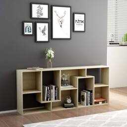 Berkfield Home Book Cabinet Sonoma Oak 67x24x161 cm Engineered Wood in Light Oak - Size: 67 x 24 x 161 cm - thumbnail 3
