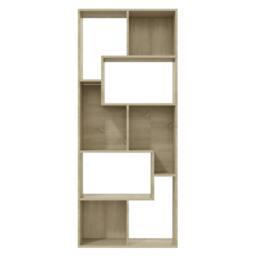 Berkfield Home Book Cabinet Sonoma Oak 67x24x161 cm Engineered Wood in Light Oak - Size: 67 x 24 x 161 cm - thumbnail 8