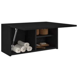 Berkfield Home Bathroom Wall Cabinet Black 60x25x30 cm Engineered Wood - Size: 60 x 25 x 30 cm - thumbnail 4