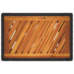 Berkfield Home Garden Side Table with Wooden Top Black 60x40x75 cm Poly Rattan - Size: 60 x 40 x 75 cm - thumbnail 8