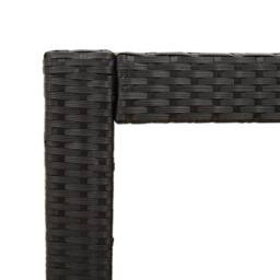 Berkfield Home Garden Side Table with Wooden Top Black 60x40x75 cm Poly Rattan - Size: 60 x 40 x 75 cm - thumbnail 9