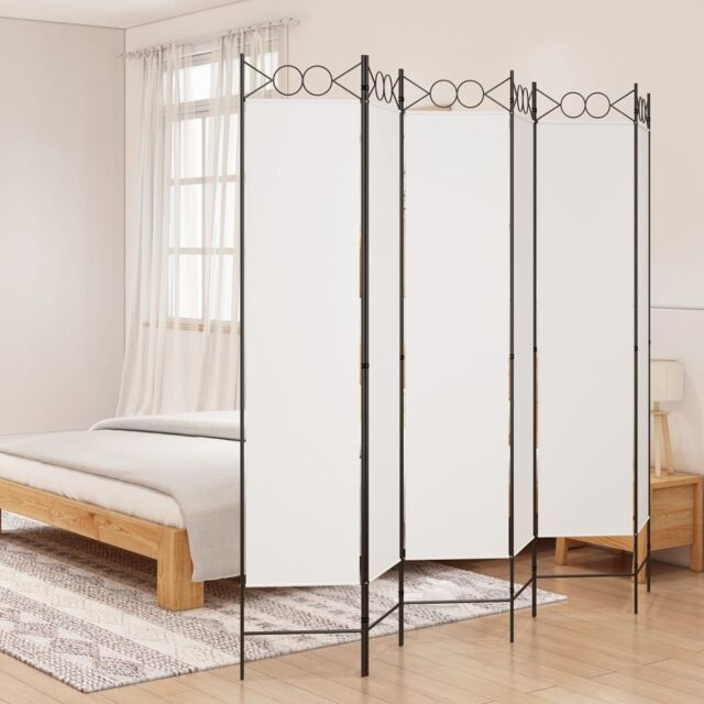 Berkfield Home 6-Panel Room Divider White 240x200 cm Fabric - image 1