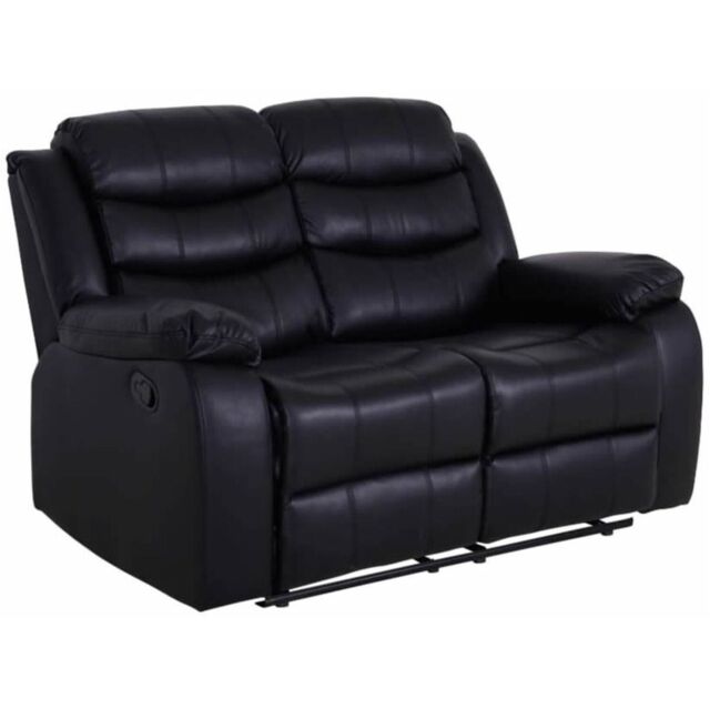 Snugg Furniture UK Limited Roman Leather Recliner 2 Seater sofa in Black - image 1