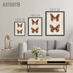 "Artery8 Promethea Silkmoth Female Sherman Denton Framed Canvas Wall Art Print in White - Size: W12"" x H16""" - thumbnail 4