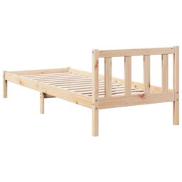 Berkfield Home Extra Long Bed Frame without Mattress 90x210 cm Solid Wood Pine in Brown - thumbnail 6