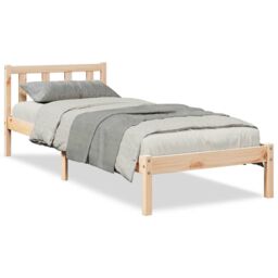 Berkfield Home Extra Long Bed Frame without Mattress 90x210 cm Solid Wood Pine in Brown - thumbnail 2