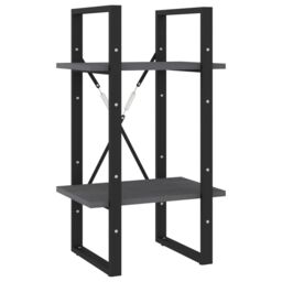 Berkfield Home 2-Tier Book Cabinet Grey 40x30x70 cm Solid Pine Wood - Size: 40 x 30 x 70 cm - thumbnail 2