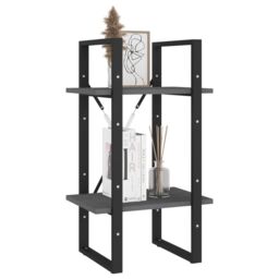 Berkfield Home 2-Tier Book Cabinet Grey 40x30x70 cm Solid Pine Wood - Size: 40 x 30 x 70 cm - thumbnail 4