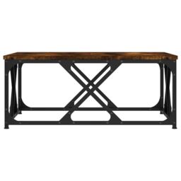 Berkfield Home Coffee Table Smoked Oak 70x70x30 cm Engineered Wood in Brown - Size: 70 x 70 x 30 cm - thumbnail 4