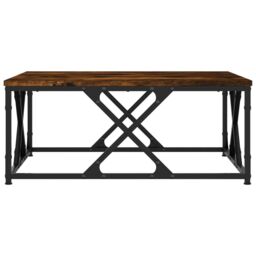Berkfield Home Coffee Table Smoked Oak 70x70x30 cm Engineered Wood in Brown - Size: 70 x 70 x 30 cm - thumbnail 5
