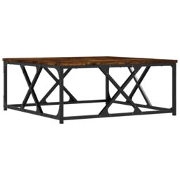 Berkfield Home Coffee Table Smoked Oak 70x70x30 cm Engineered Wood in Brown - Size: 70 x 70 x 30 cm - thumbnail 6