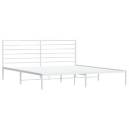 Berkfield Home Metal Bed Frame with Headboard White 180x200 cm Super King - thumbnail 5