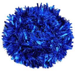 Shatchi 1.8m Luxury Deluxe Chunky Christmas Tinsel Garland Xmas Tree Decorations in Blue