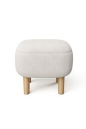 Living and Home Kamar Wide Square Ottoman Footstool in Beige - thumbnail 4