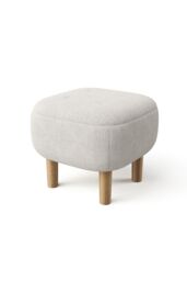Living and Home Kamar Wide Square Ottoman Footstool in Beige - thumbnail 5