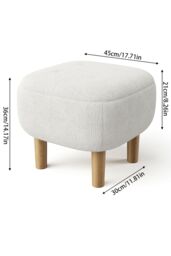 Living and Home Kamar Wide Square Ottoman Footstool in Beige - thumbnail 6