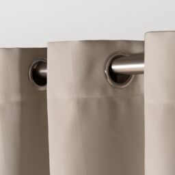 OHS Pair of Thermal Ready Made Eyelet Blackout Curtains in Stone - Size: 167 cm width x 183 cm drop - thumbnail 5