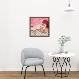 "Artery8 Wall Art Print Bakst Reclining Female Nude Book Square Framed Picture 16X16 Inch in Brown - Size: W16"" x H16""" - thumbnail 2