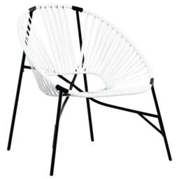 Berkfield Home Garden Egg Chair Black & White Poly Rattan