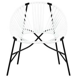 Berkfield Home Garden Egg Chair Black & White Poly Rattan - thumbnail 4