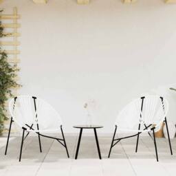 Berkfield Home Garden Egg Chair Black & White Poly Rattan - thumbnail 3