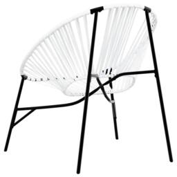 Berkfield Home Garden Egg Chair Black & White Poly Rattan - thumbnail 6