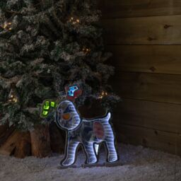Samuel Alexander 40cm LED Infinity Snowdog Christmas Decoration with Wooden Base - thumbnail 8