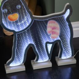 Samuel Alexander 40cm LED Infinity Snowdog Christmas Decoration with Wooden Base - thumbnail 5