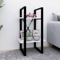 Berkfield Home Decorative 2-Tier Book Cabinet White 40x30x70 cm Engineered Wood - Size: 40 x 30 x 70 cm - thumbnail 2