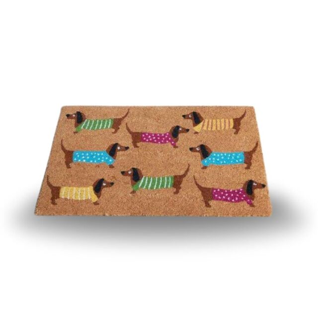 Marco Paul Multicoloured Coir Sausage Dog Nonslip Doormat 45x75cm - Size: Medium - image 1