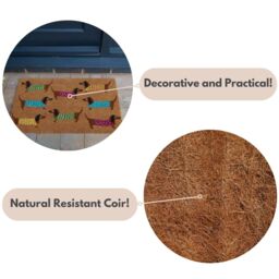 Marco Paul Multicoloured Coir Sausage Dog Nonslip Doormat 45x75cm - Size: Medium - thumbnail 6