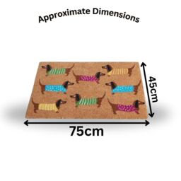 Marco Paul Multicoloured Coir Sausage Dog Nonslip Doormat 45x75cm - Size: Medium - thumbnail 2