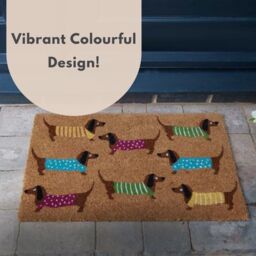 Marco Paul Multicoloured Coir Sausage Dog Nonslip Doormat 45x75cm - Size: Medium - thumbnail 7