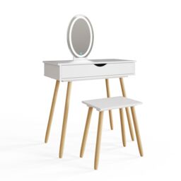 GFW Signy LED Dressing Table Set in White - thumbnail 2