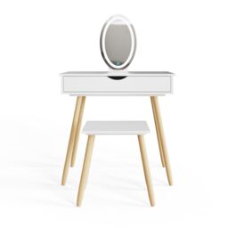 GFW Signy LED Dressing Table Set in White - thumbnail 4