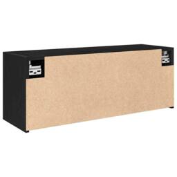 Berkfield Home Bathroom Wall Cabinet Black 80x25x30 cm Engineered Wood - Size: 80 x 25 x 30 cm - thumbnail 8